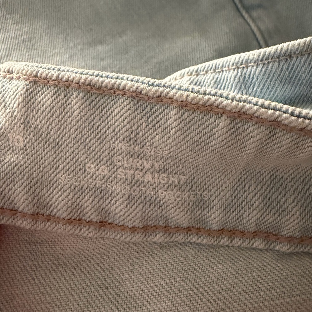 Old Navy Pale Blue Straight-Leg Women's Jeans - Picture 3 of 4